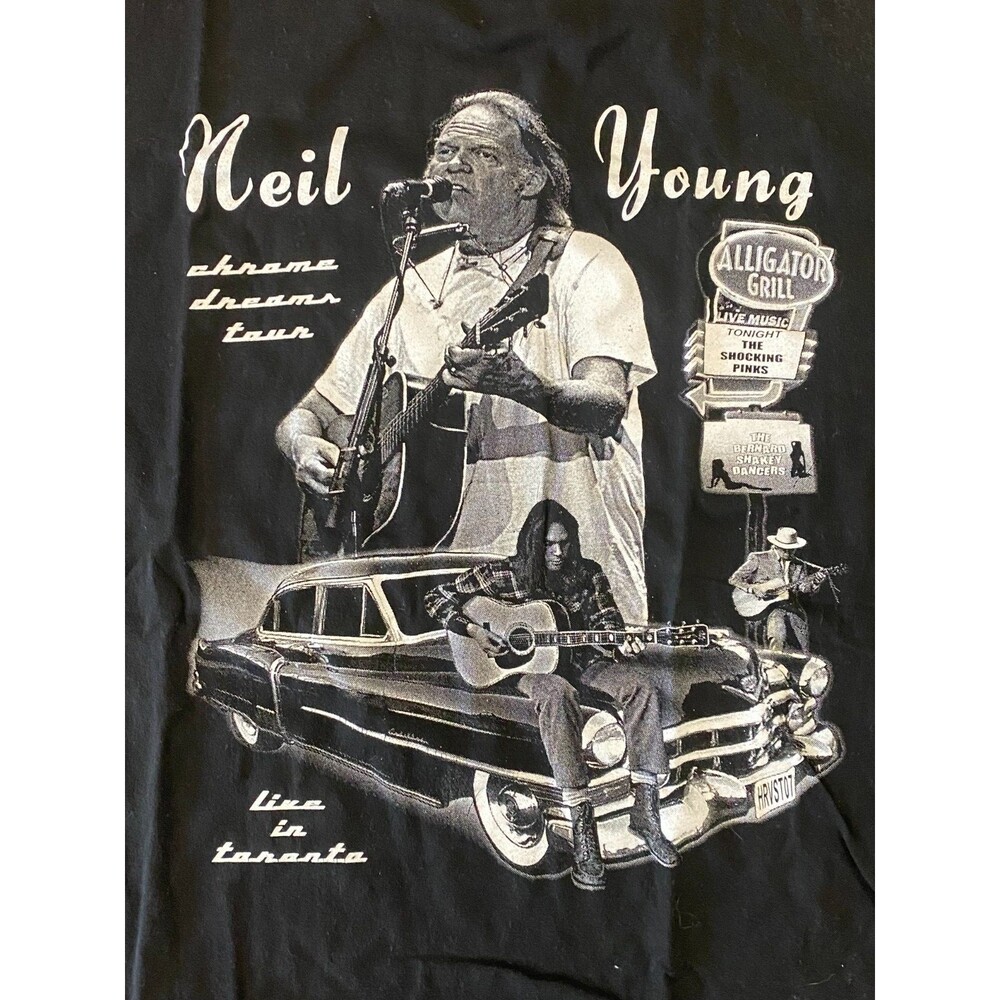 Rare 2007 Neil Young Chrome Dreams Tour T-Shirt Adult Xxl Concert Merch Canada View 2